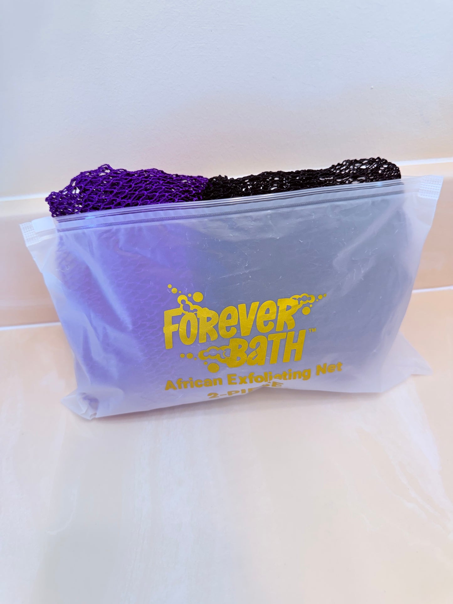 Forever Bath African Exfoliating Net 2 Pack Long Back Scrubber for Deep Exfoliation Bath Net Sponge