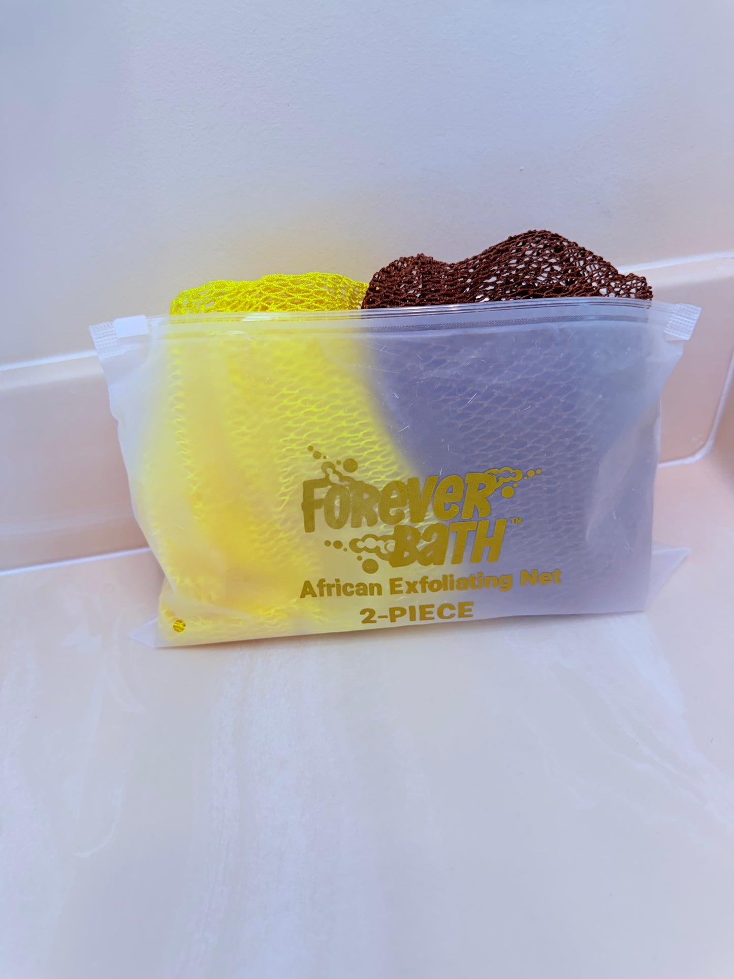 Forever Bath African Exfoliating Net 2 Pack Long Back Scrubber for Deep Exfoliation Bath Net Sponge