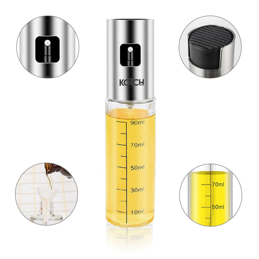 KOTCH BY TGB 2pc Oil Spray Bottle With Rack, Cleaning Brush, Oil Brush & Funnel