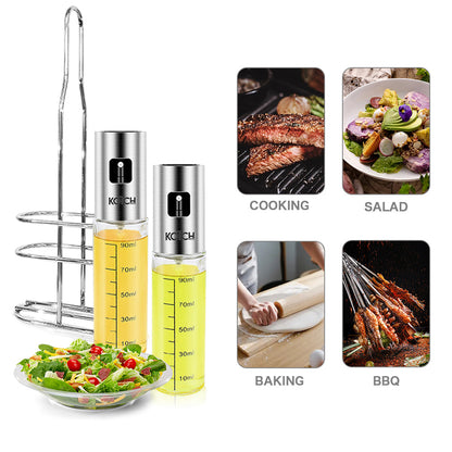 KOTCH BY TGB 2pc Oil Spray Bottle With Rack, Cleaning Brush, Oil Brush & Funnel