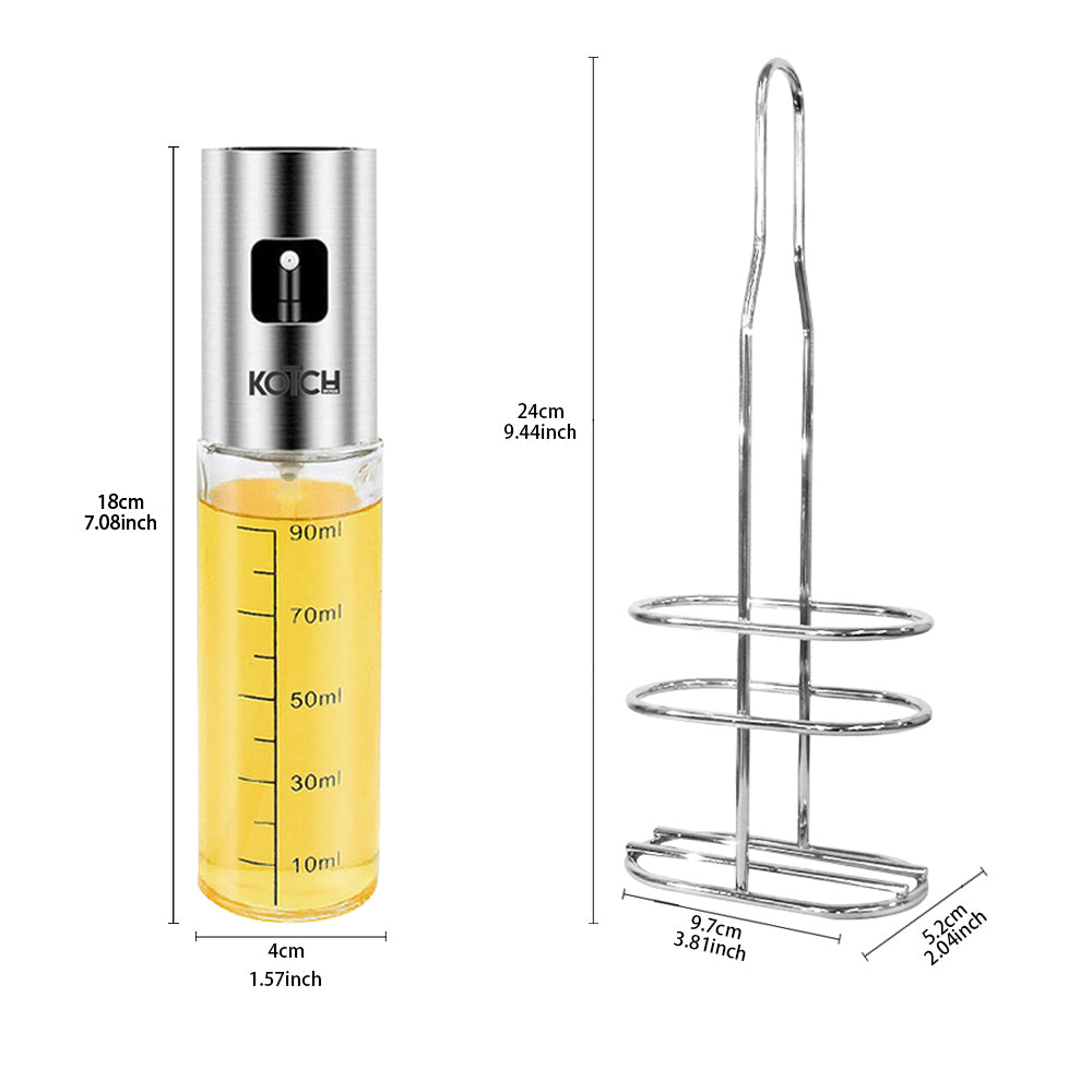 KOTCH BY TGB 2pc Oil Spray Bottle With Rack, Cleaning Brush, Oil Brush & Funnel