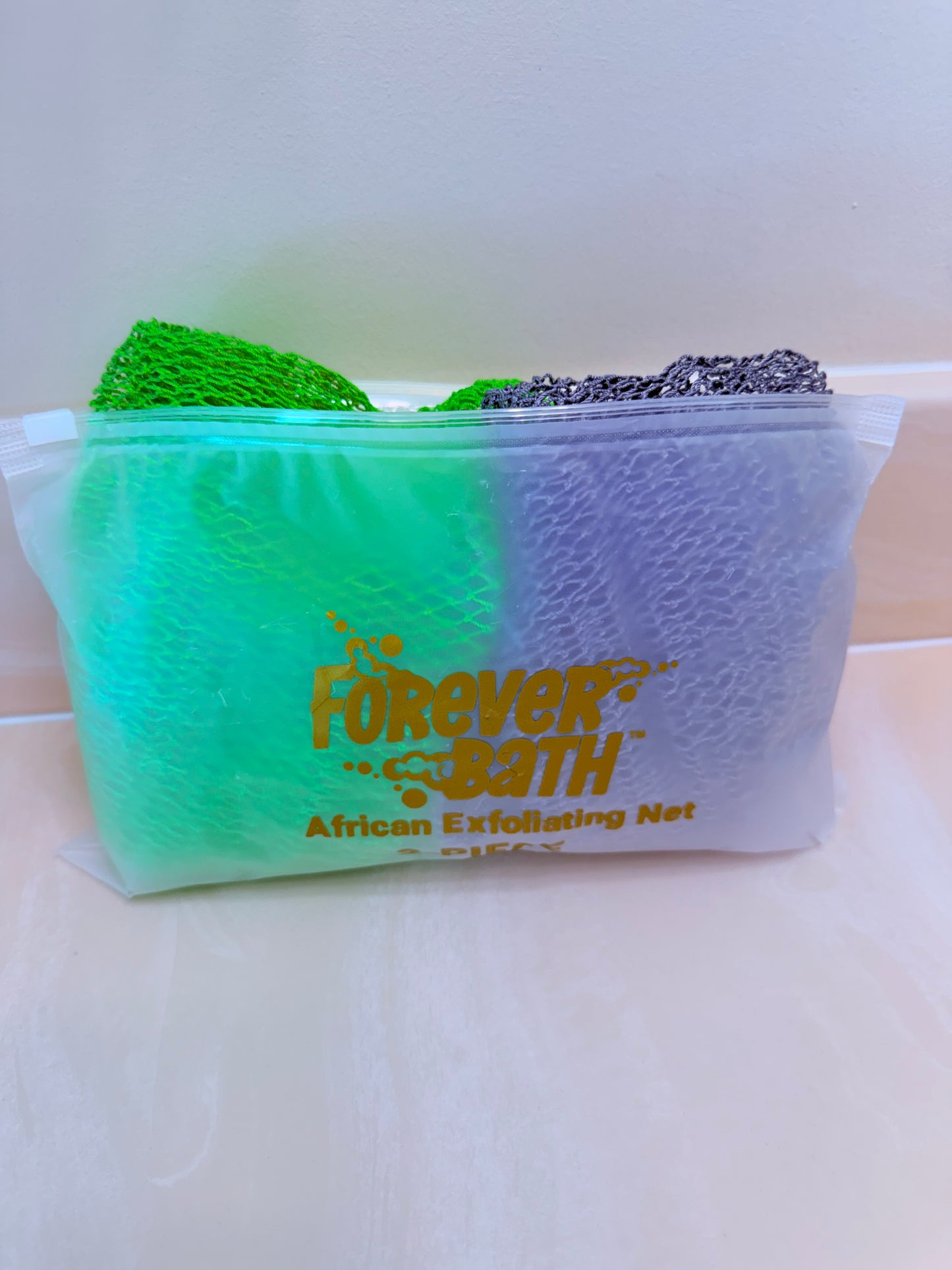 Forever Bath African Exfoliating Net 2 Pack Long Back Scrubber for Deep Exfoliation Bath Net Sponge