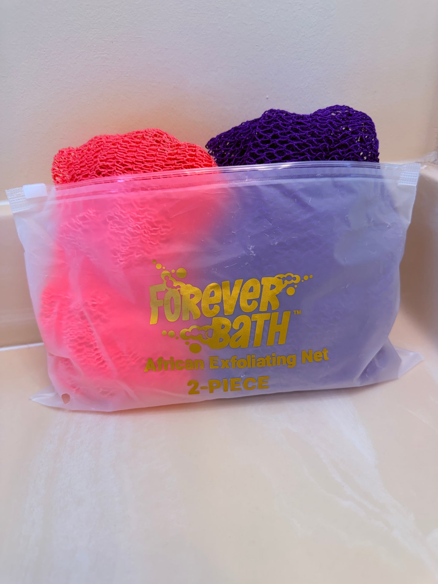 Forever Bath African Exfoliating Net 2 Pack Long Back Scrubber for Deep Exfoliation Bath Net Sponge