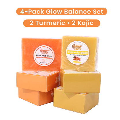 Glow Balance Soap Set | Turmeric + Koji Brightening Bars (4-Pack)