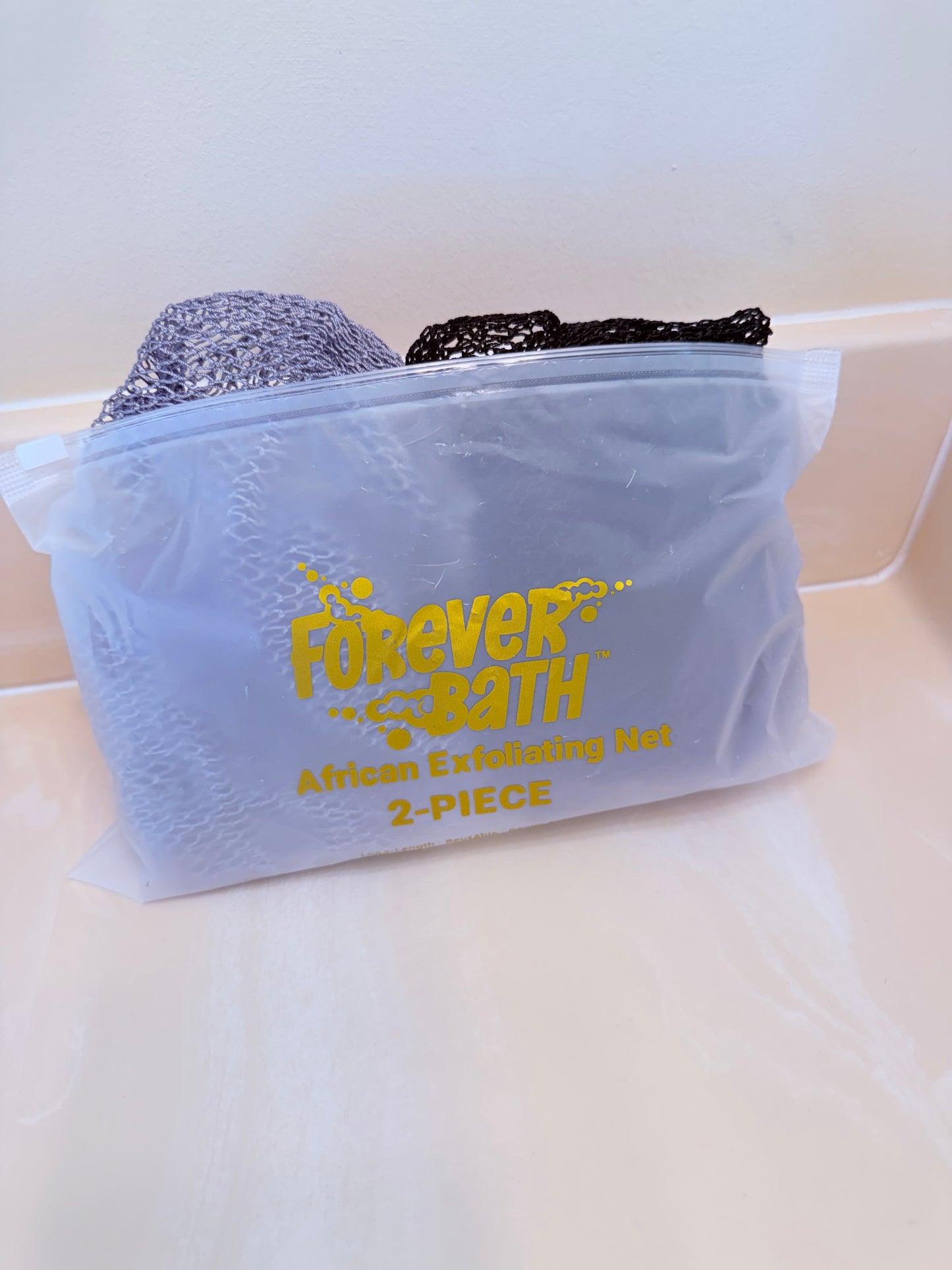 Forever Bath African Exfoliating Net 2 Pack Long Back Scrubber for Deep Exfoliation Bath Net Sponge