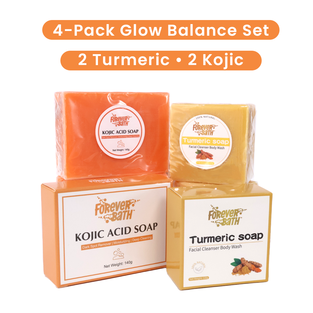 Glow Balance Soap Set | Turmeric + Koji Brightening Bars (4-Pack)