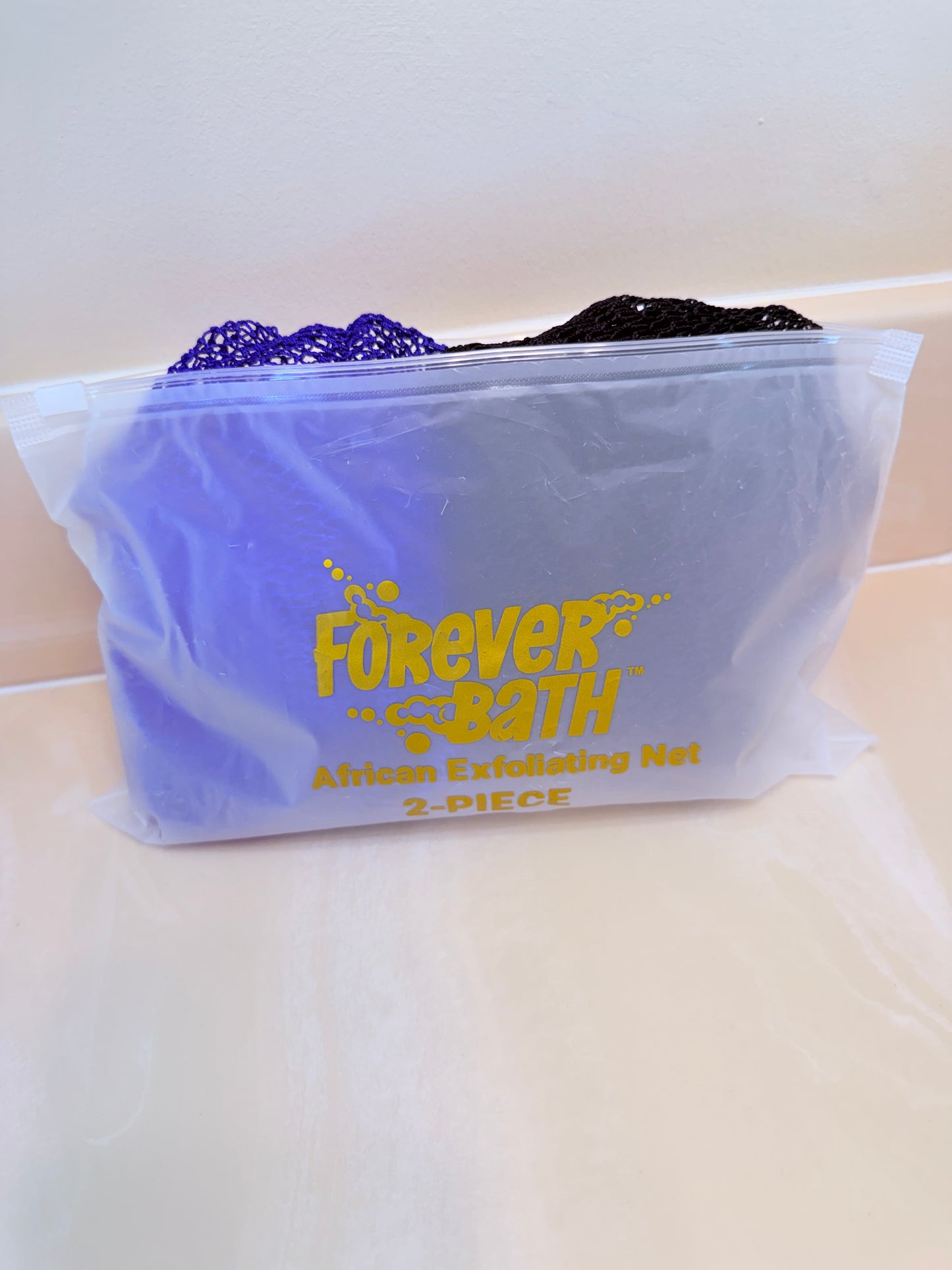 Forever Bath African Exfoliating Net 2 Pack Long Back Scrubber for Deep Exfoliation Bath Net Sponge