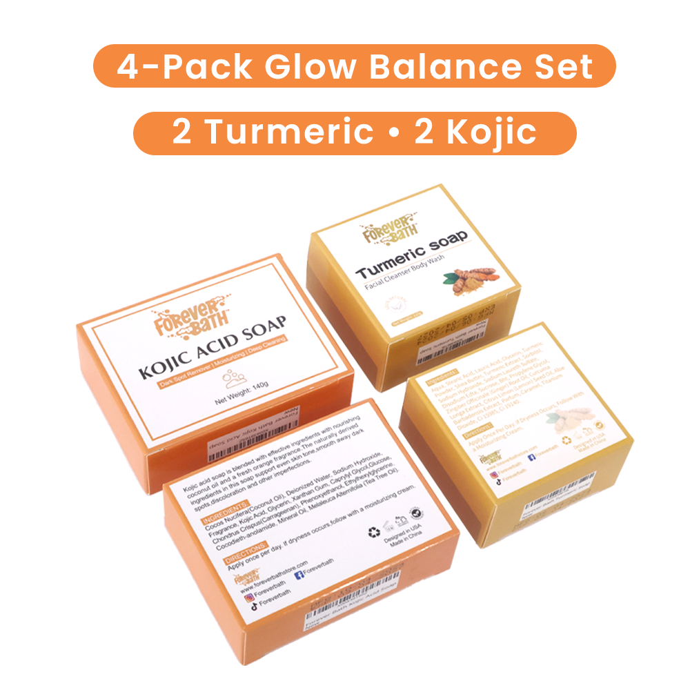 Glow Balance Soap Set | Turmeric + Koji Brightening Bars (4-Pack)
