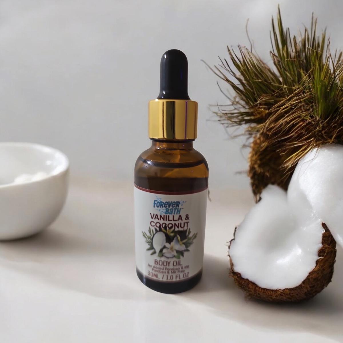 Forever Bath Unisex Vanilla and Coconut Body Oil - 30ML