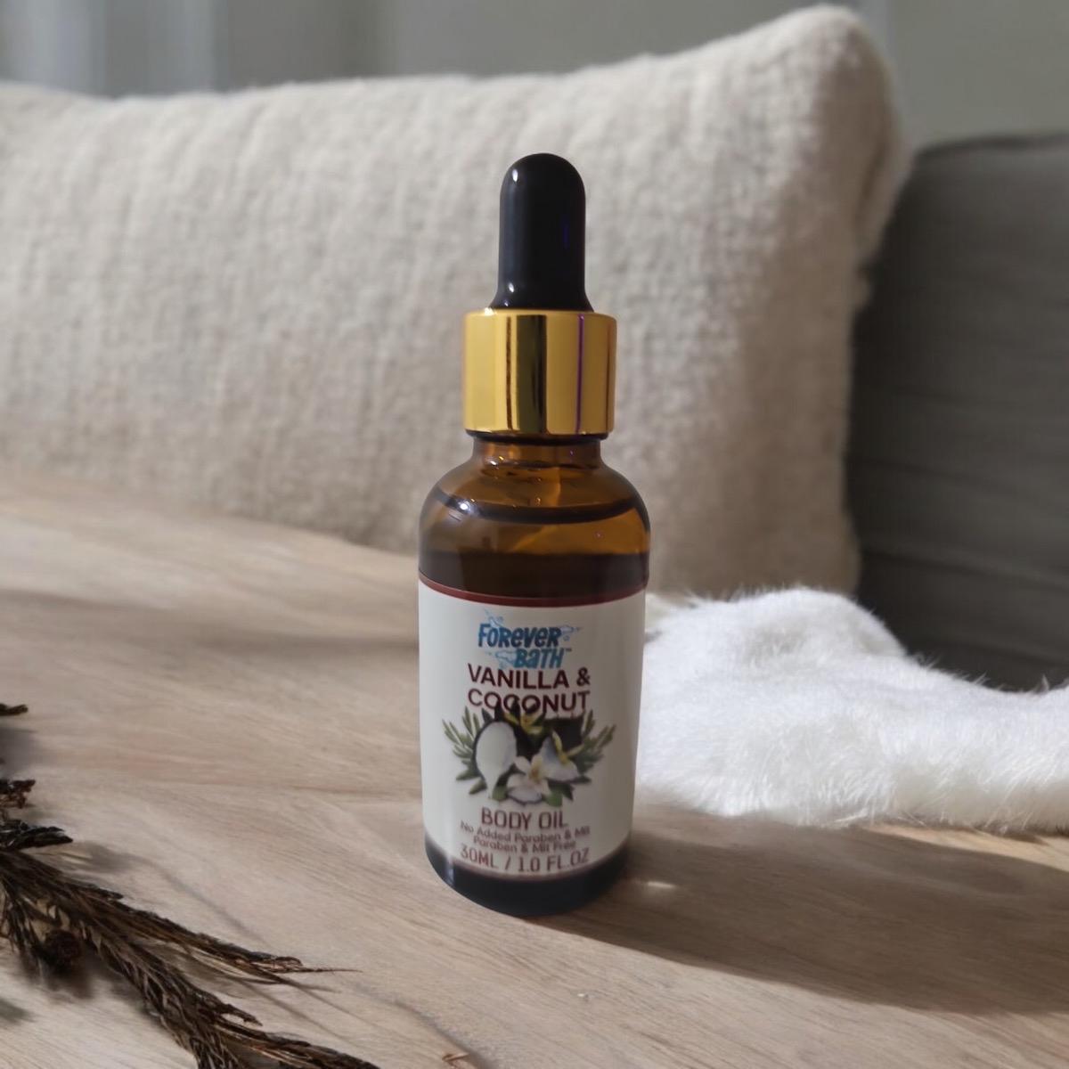 Forever Bath Unisex Vanilla and Coconut Body Oil - 30ML