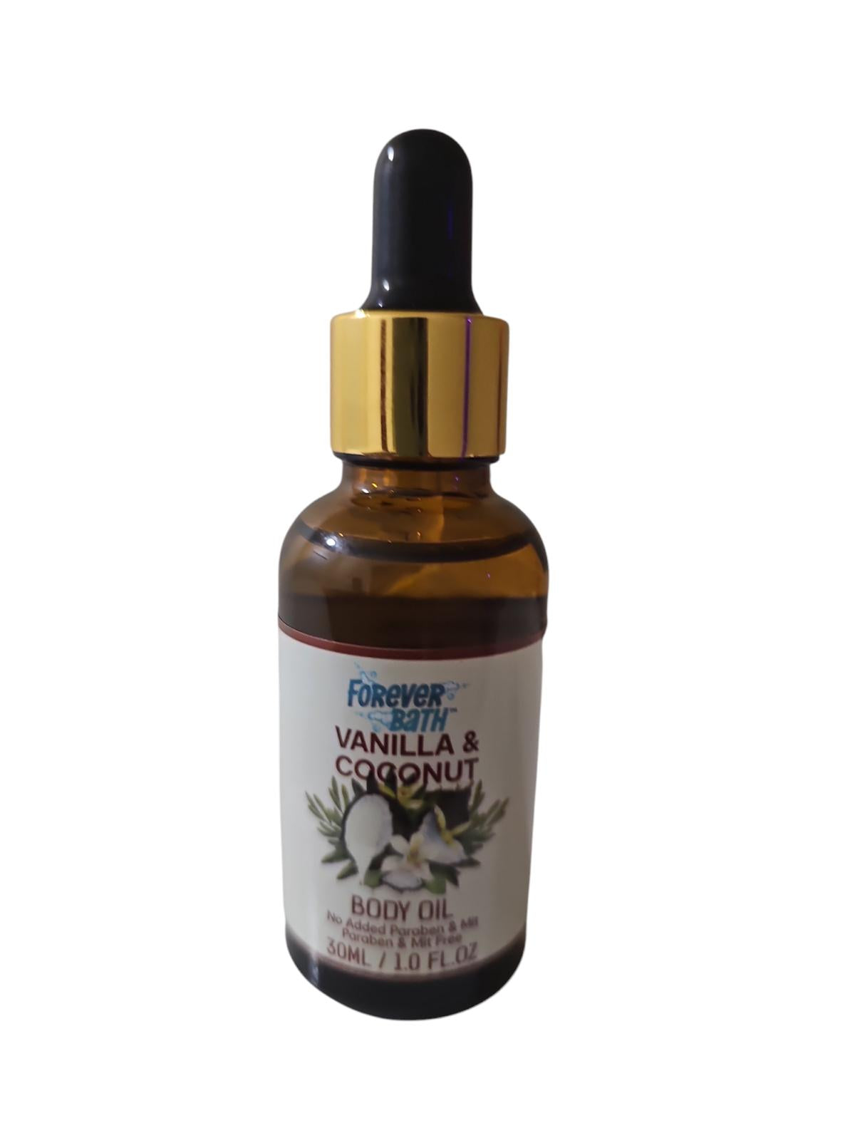 Forever Bath Unisex Vanilla and Coconut Body Oil - 30ML