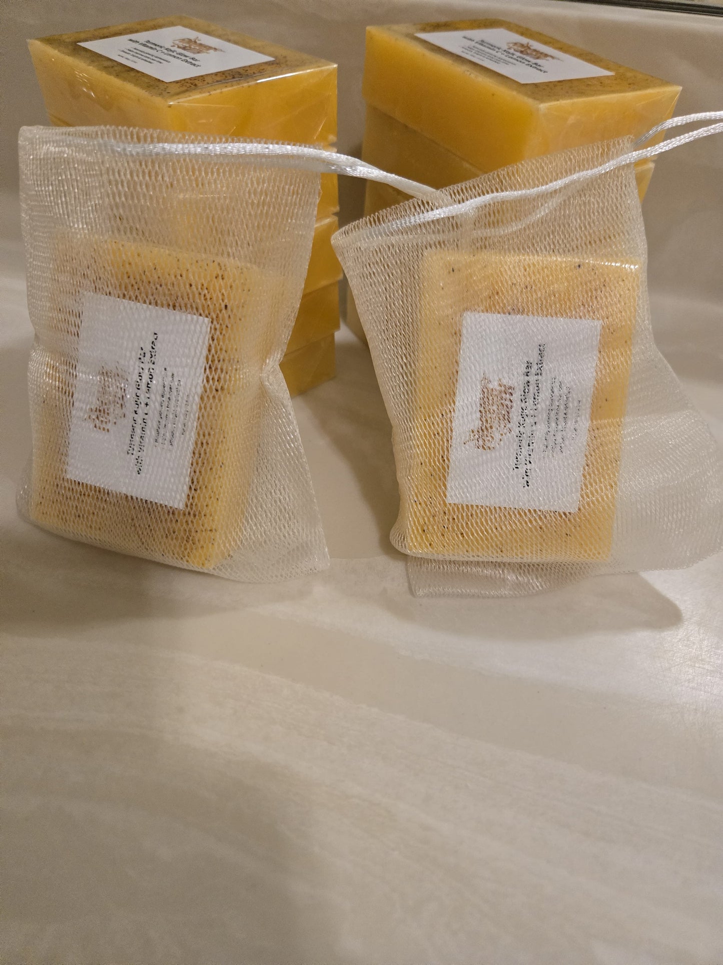 Forever Bath® Turmeric Kojic Acid Glow Bar with Vitamin C + Lemon Extract With Soap Bag